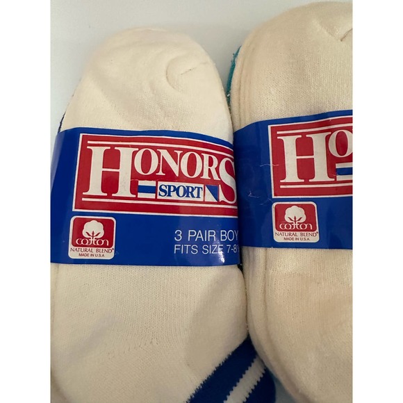 Vintage NOS new 7-8.5  boys 6 pr (2 pk x 3 pr) socksUSA 100% cotton - Picture 4 of 8